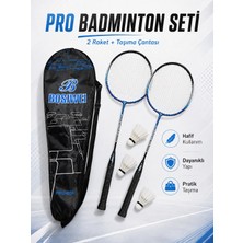 Slipt PRO-606 Badminton Seti 2 Raket 3 Top Taşıma Çantalı Badminton Raketi ve Top Seti