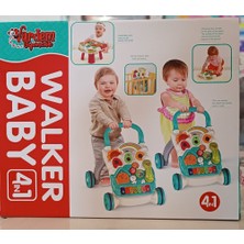 Ases Store Walker Baby Piyanolu 4in1 Turkuaz Bebek Yürüteci