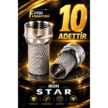 Iron Star 10 Adet F Uydu Konnektörü / Rg6 F Konnektör / Çanak Anten Bağlantı / Rg6 Uydu Kablo Konnektörü / Koaksiyel Kablo Ucu / Uydu Anten Kablosu F /konnektör-Kornektör-Jak-Bağlantı Aparatı