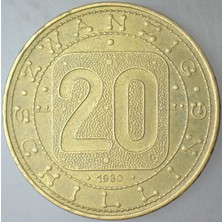 Banknoting Avusturya 20 Şilin 1980 Sirkülasyon Hatıra-9 Eyalet.