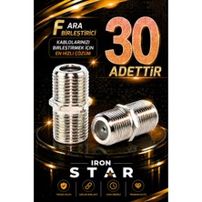 Iron Star 30 Adet F Ara Birleştirici / F Dişi Dişi Adaptör / F Konnektör Ara Ek Aparatı / Uydu Kablosu Ek Aparatı / Kablo Birleştirici / Anten Kablosu Ara Birleştirici /konnektör-Kornektör-Jak-Bağlantı Aparatı