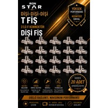 Iron Star 20 Adet Dişi Dişi Dişi T Fiş / 3'lü F Konnektör Dişi T Adaptör / F Konnektör T Çoklayıcı Dişi Dişi Dişi / Uydu Anten T Fiş Dişi 3 Yollu / F Tipi Dişi T Konnektör / Uydu Kablo T Adaptör F Dişi