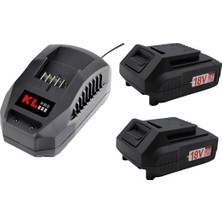 Klpro 2 Adet 18V 2.0AH Akü + 1 Adet 2.4A Şarj Cihazı Set KLASET18-20