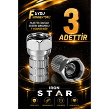 Iron Star 3 Adet F Uydu Konnektörü / Rg6 F Konnektör / Plastik Contalı / Rg6 Uydu Kablo Konnektörü / Koaksiyel Kablo Ucu / Uydu Anten Kablosu F Konnektörü /konnektör-Kornektör-Jak-Bağlantı Aparatı