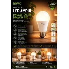 Arwx LED Ampul %80 Enerji Tasarrufu 10 Wat 6500K 900LM 7 Adett