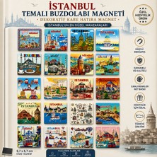 Mersi Shop Istanbul Temalı Buzdolabı Magneti | Dekoratif Kare Hatıra Magnet 5,7 x 5,7 cm