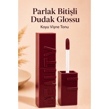 Sudedi Home Dudak Glossu Lip Gloss Koyu Vişne Tonu, Parlak Bitişli Dudak Parlatıcısı, Canlı Renk Etkili Yumuşak Aplikatörlü 01