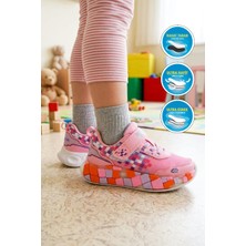 Ruffon 1030 P Pembe-Beyaz-Lila Kız Çocuk Spor Ayakkabı
