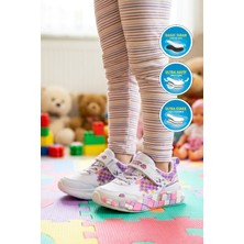 Ruffon 1030 P Beyaz-Mor-Lila Kız Çocuk Spor Ayakkabı
