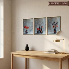 Akıllı Kağıt Statik Tutunma Özellikli Tablo - Poster Çiçek (Model- 106)