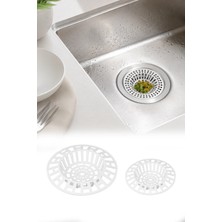 Omilife 2 Adet  Plastik Lavabo Gider Süzgeci Mutfak Evye Gider Filtresi Saç Kıl Yemek Artığı Tutucu