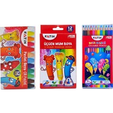 Fatih Pastel-Kuru-Üçgen Mum Boya Boyama Seti