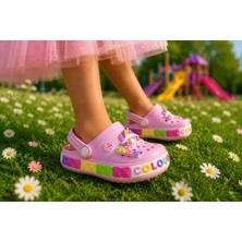 RS Riva Shoes Kids Rainbow Unicorn Çocuk Cross Terlik