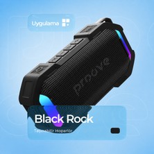 Proove Black Rock 10W Taşınabilir Bluetooth Hoparlör TWS & RGB Işıklı IPX7 Su Geçirmez Manyetik Mıknatıslı
