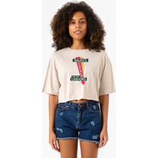 Fargo Ralph's Corner Diner Bej Kadın Crop Tshirt