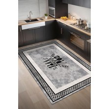 Ravona Şönil Modern Desen Kaymaz Pamuk Tabanlı Yıkanabilir Antibakteriyel Mutfak Halısı 100X150