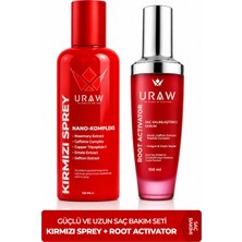 Uraw Güçlü ve Uzun Saç Bakım Seti | Kırmızı Sprey + Root Activator