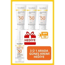 Dermaderm 3 Adet Spf 50+ Güneş Koruma Vitaminli Yüz ve Vücut Güneş Kremi 3 x 100 Ml