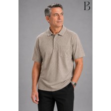 BURSPA Rahat Kesim Yakalı Cepli Erkek Baba Yazlık T-Shirt