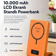Hızlı Store 10.000mAh LCD Ekranlı Standlı Powerbank ,20W Hızlı Şarj, USB-C Giriş/Çıkış, Telefon Tutuculu Taşınabilir Şarj Cihazı