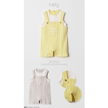 Hello World Nakışlı Bebek Salopet Tulum Yazlık %100 Pamuklu Rahat Kesim