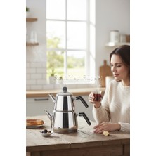 Renk Yapı Rüyası Midi Orta Aile Boy Çelik Çaydanlık 18/10 304 Çelik Indüksiyon Taban Paslanmaz Çelik Çaydanlık