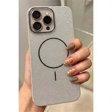 Kzn Tech iPhone 15 Pro Max Uyumlu Simli Magesafe Destekli Kamera Korumalı Kılıf