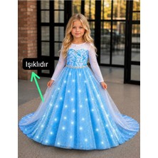 3b Kids Elsa Işıklı Elbise Kostüm Doğum Günü Parti Düğün Davet  Yazlık Elbise Kostüm