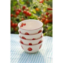 Rakle x Bengi Kurtcebe Pomodoro Stoneware 4'lü Çorba Kasesi Seti 15 cm