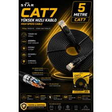Iron Star Cat7 Ethernet Kablo 5 Metre / Cat7 Internet Kablosu 5m / 5 Metre Cat7 Ağ Kablosu / Cat7 RJ45 Patch Kablo 5 Metre / Yüksek Hızlı Cat7 Lan Kablosu 5m / Modem Router Için Cat7 Kablo 5 Metre / Cat Kablo