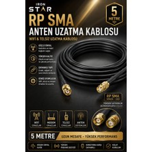 Iron Star Rp Sma Anten Uzatma Kablosu 5 Metre / Wifi Anten Kablosu / Rp Sma Erkek Dişi Uzatma Kablosu / Modem Anten Uzatma Kablosu / Kablosuz Ağ Anten Uzatma Kablosu 5 Metre / Sma Anten Kablosu Wifi Router Için