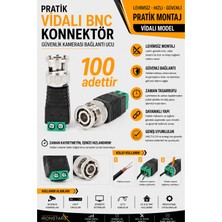 Iron Star 100 Adet Vidalı Bnc Konnektör / Lehimsiz Bnc / Bnc Klemensli / Bnc Kamera Konnektörü Vidalı / Cctv Bnc Ucu / Güvenlik Kamerası Bnc / Hızlı Montaj Bnc /konnektör-Kornektör-Jak-Bağlantı Aparatı