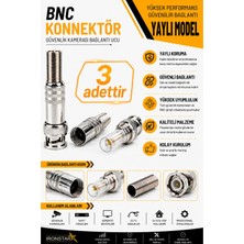 Iron Star 3 Adet Yaylı Bnc Konnektör / Güvenlik Kamerası Bnc Konnektörü / Cctv Bnc Konnektör / Cctv Bnc Ucu / Bnc Kamera / Güvenlik Kamerası Kablo Bnc Ucu /konnektör-Kornektör-Jak-Bağlantı Aparatı