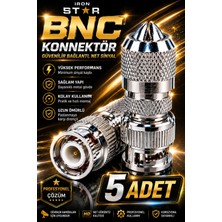 Iron Star 5 Adet Bnc Konnektör / Bnc Erkek Konnektör / Kamera Bnc Konnektör / Cctv Bnc Fiş / Güvenlik Kamerası Bnc Uç / RG59 Bnc Konnektör / Vidalı Bnc Konnektör / Bnc Kamera Ucu / Kamera Jakı