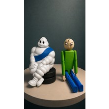 3D Layer Craft 2'li Set Hareketli Osman Tuş Baldi ve Beyaz Lastik Adam Figürleri