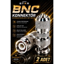 Iron Star 2 Adet Bnc Konnektör / Bnc Erkek Konnektör / Kamera Bnc Konnektör / Cctv Bnc Fiş / Güvenlik Kamerası Bnc Uç / RG59 Bnc Konnektör / Vidalı Bnc Konnektör / Bnc Kamera Ucu / Kamera Jakı