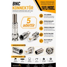 Iron Star 5 Adet Yaylı Bnc Konnektör / Güvenlik Kamerası Bnc Konnektörü / Cctv Bnc Konnektör / Cctv Bnc Ucu / Bnc Kamera / Güvenlik Kamerası Kablo Bnc Ucu /konnektör-Kornektör-Jak-Bağlantı Aparatı
