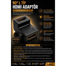 Iron Star 1 Adet 90 Derece HDMI Adaptör / L Tipi HDMI Dönüştürücü / HDMI Dişi Dişi Adaptör / HDMI 90 Derece Ek Aparatı / HDMI Kablo Uzatma 90 Derece / Köşe Tipi HDMI Adaptör / Bağlantı Aparatı