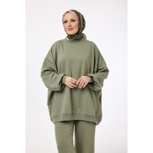 Suede Style 3044-2 - Şık Rahat Oversize 2 Iplik Salaş Kadın Altüst Takım