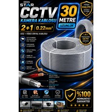 Iron Star Cctv Kamera Kablosu 2+1 0.22 30 Metre / 2+1 Kamera Kablosu 30 Metre / Güvenlik Kamera Kablosu 30M/ Cctv Kablo / 2+1 0.22 Cctv Kamera Kablosu / Dvr Kamera Kablosu 30 Metre / Koaksiyel Kamera