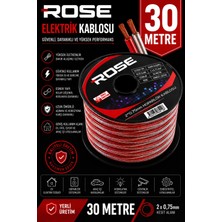 Iron Star 2x0.75 Elektrik Kablosu 30 Metre / 2x0.75 Hoparlör Kablosu 30 Metre / Anfi Hoparlör Bağlantı Kablosu 30 Metre / Şeffaf Hoparlör Kablosu Makara 30 Metre / 0.75 Kablo / Ses Sistemi Kablosu 2x0.75 30M