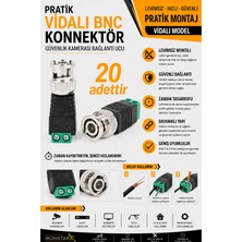 Iron Star 20 Adet Vidalı Bnc Konnektör / Lehimsiz Bnc / Bnc Klemensli / Bnc Kamera Konnektörü Vidalı / Cctv Bnc Ucu / Güvenlik Kamerası Bnc / Hızlı Montaj Bnc /konnektör-Kornektör-Jak-Bağlantı Aparatı