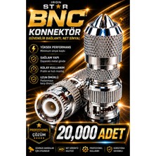 Iron Star 20.000 Adet Bnc Konnektör / Bnc Erkek Konnektör / Kamera Bnc Konnektör / Cctv Bnc Fiş / Güvenlik Kamerası Bnc Uç / RG59 Bnc Konnektör / Vidalı Bnc Konnektör / Bnc Kamera Ucu / Kamera Jakı