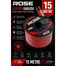 Iron Star 2x0.75 Elektrik Kablosu 15 Metre / 2x0.75 Hoparlör Kablosu 15 Metre / Anfi Hoparlör Bağlantı Kablosu 15 Metre / Şeffaf Hoparlör Kablosu Makara 15 Metre / 0.75 Kablo / Ses Sistemi Kablosu 2x0.75 5m