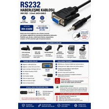 Iron Star RS232 Haberleşme Kablosu / Db9 Dişi 3.5mm Jack Kablo / RS232 Seri Port Kablosu / Uydu Cihazı RS232 Kablosu / Receiver Yazılım Yükleme Kablosu / RS232 Programlama Kablosu / RS232 Data Kablosu