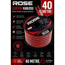 Iron Star 2x0.75 Elektrik Kablosu 40 Metre / 2x0.75 Hoparlör Kablosu 40 Metre / Anfi Hoparlör Bağlantı Kablosu 40 Metre / Şeffaf Hoparlör Kablosu Makara 40 Metre / 0.75 Kablo / Ses Sistemi Kablosu 2x0.75 40M