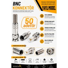 Iron Star 50 Adet Yaylı Bnc Konnektör / Güvenlik Kamerası Bnc Konnektörü / Cctv Bnc Konnektör / Cctv Bnc Ucu / Bnc Kamera / Güvenlik Kamerası Kablo Bnc Ucu /konnektör-Kornektör-Jak-Bağlantı Aparatı