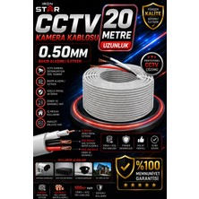 Iron Star Cctv Kamera Kablosu 2+1 0.50 20 Metre / 2+1 Kamera Kablosu 20 Metre / Güvenlik Kamera Kablosu 20M / Cctv Kablo / 2+1 0.50 Cctv Kamera Kablosu / Dvr Kamera Kablosu 20 Metre / Koaksiyel Kamera / 0.5mm