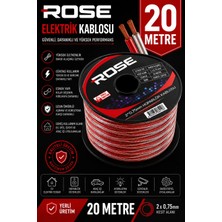 Iron Star 2x0.75 Elektrik Kablosu 20 Metre / 2x0.75 Hoparlör Kablosu 20 Metre / Anfi Hoparlör Bağlantı Kablosu 20 Metre / Şeffaf Hoparlör Kablosu Makara 20 Metre / 0.75 Kablo / Ses Sistemi Kablosu 2x0.75 5m