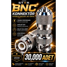 Iron Star 30.000 Adet Bnc Konnektör / Bnc Erkek Konnektör / Kamera Bnc Konnektör / Cctv Bnc Fiş / Güvenlik Kamerası Bnc Uç / RG59 Bnc Konnektör / Vidalı Bnc Konnektör / Bnc Kamera Ucu / Kamera Jakı